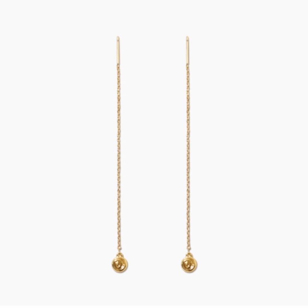 Luv Aj Shell Coil Threader Earring Gold - Picture 2 of 5